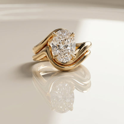 1.0 CT Round Solitaire Moissanite Diamond Bridal Ring Set