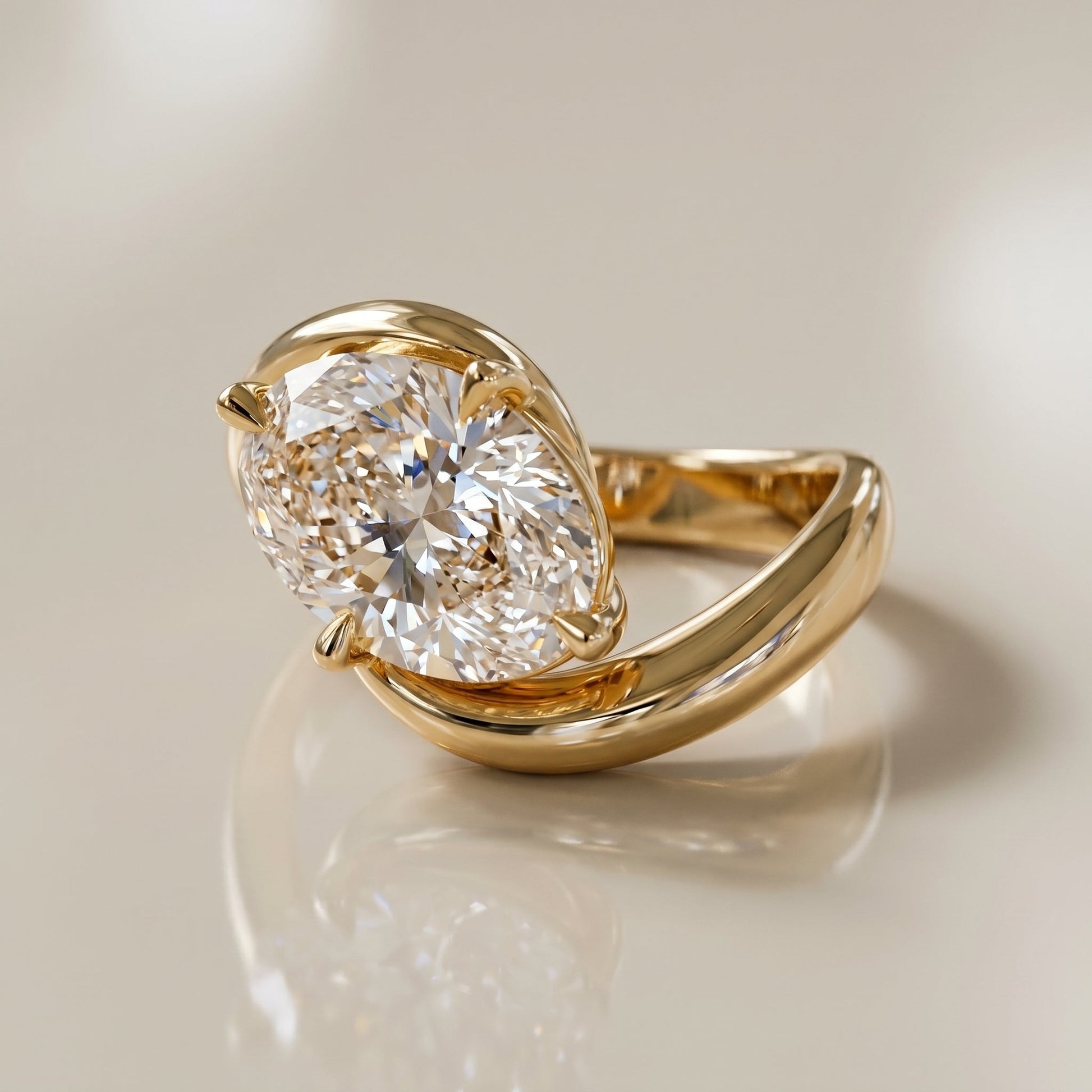 Oval Solitaire Engagement Ring – 2 CT Moissanite Diamond