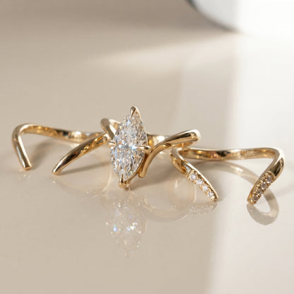 1.0 CT Round Solitaire Moissanite Diamond Bridal Ring Set