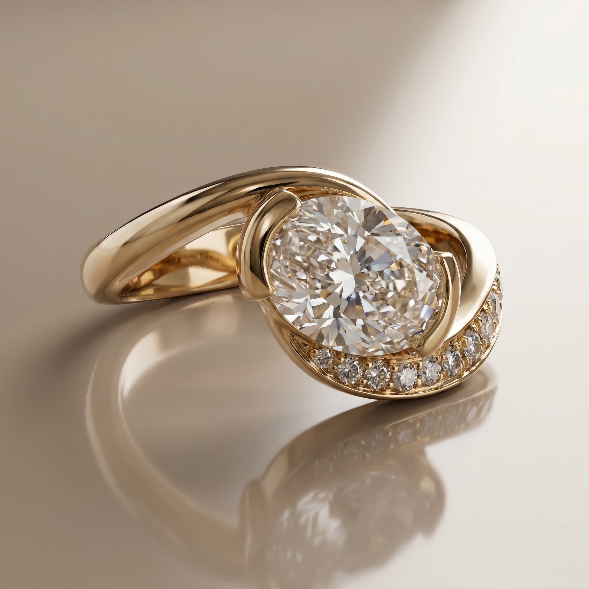 Oval Solitaire Engagement Ring – 2 CT Moissanite Diamond