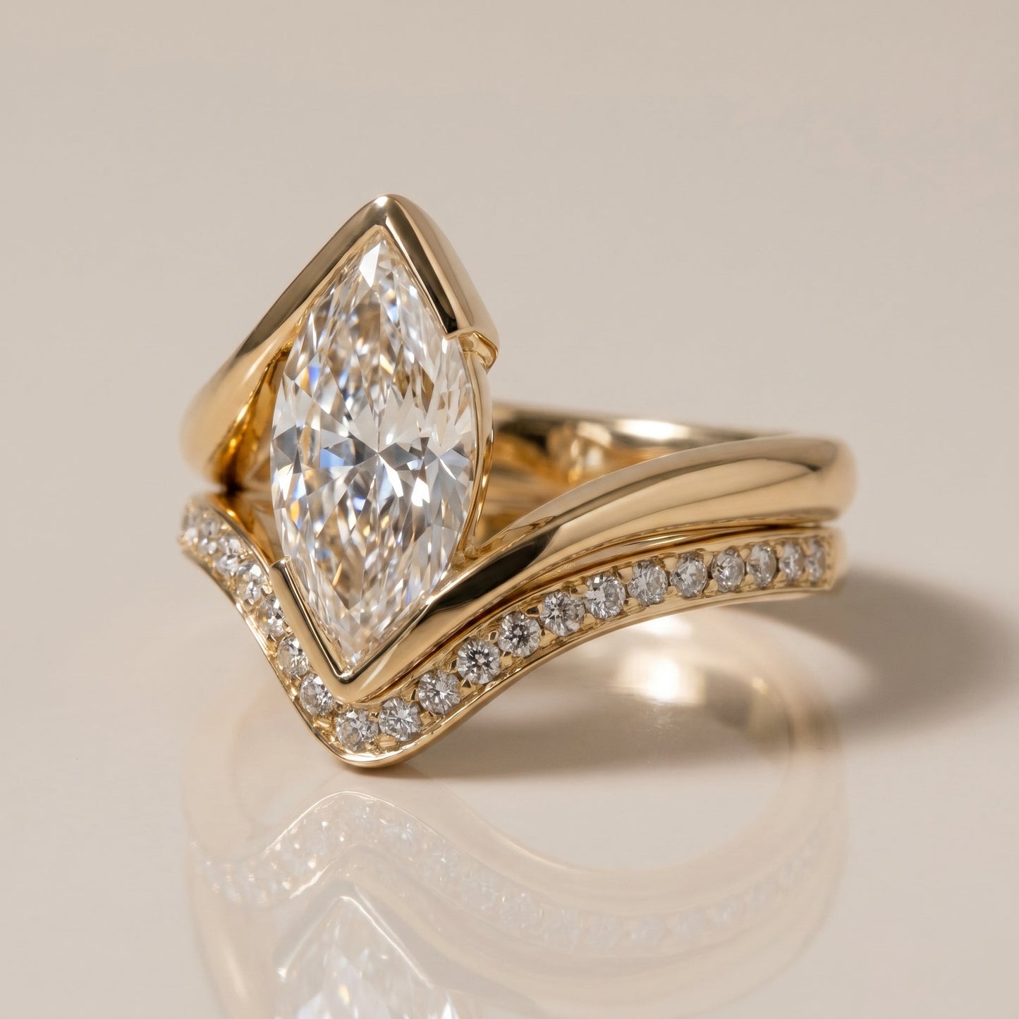 1.0 CT Round Solitaire Moissanite Diamond Bridal Ring Set