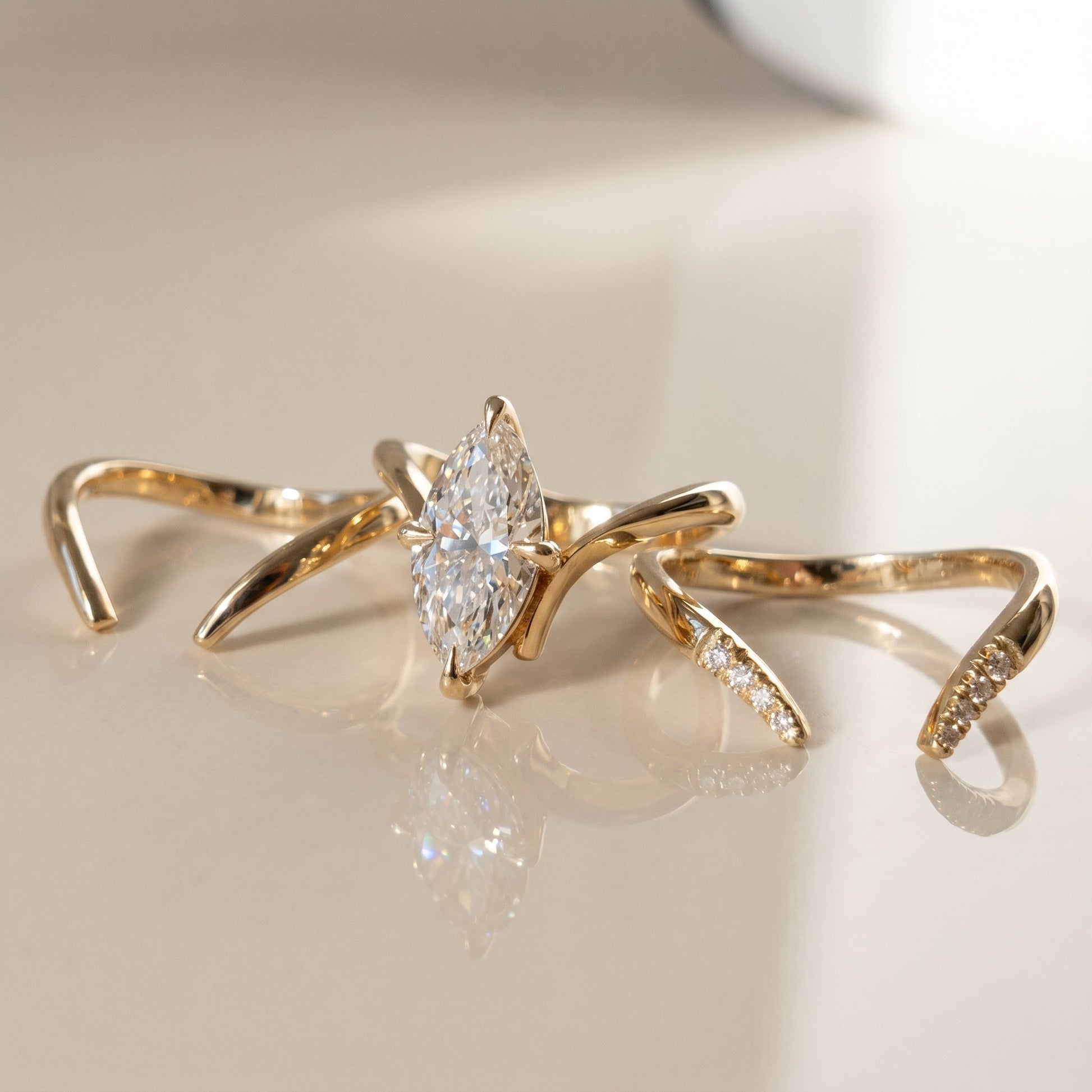 1.0 CT Round Solitaire Moissanite Diamond Bridal Ring Set