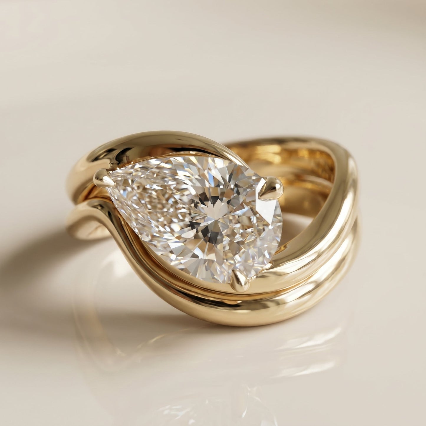 1.0 CT Round Solitaire Moissanite Diamond Bridal Ring Set