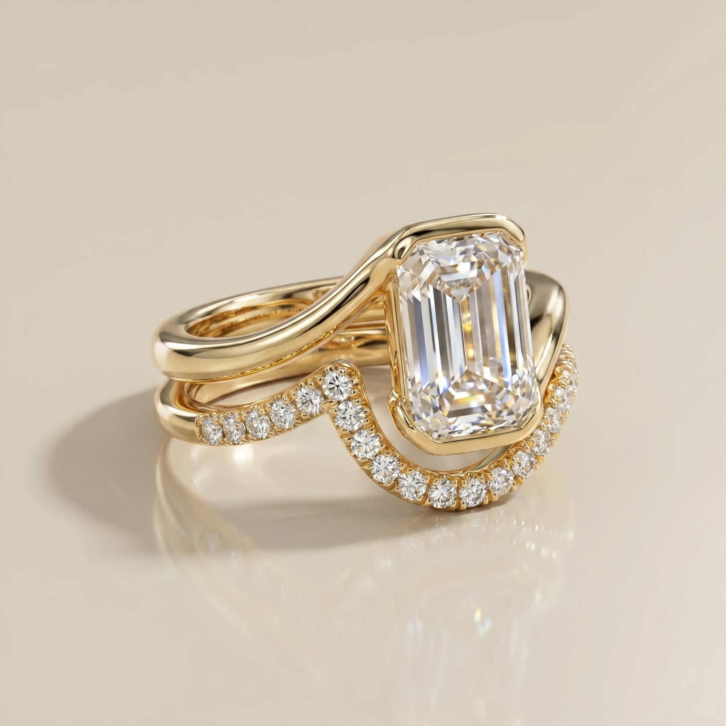 1.0 CT Round Solitaire Moissanite Diamond Bridal Ring Set