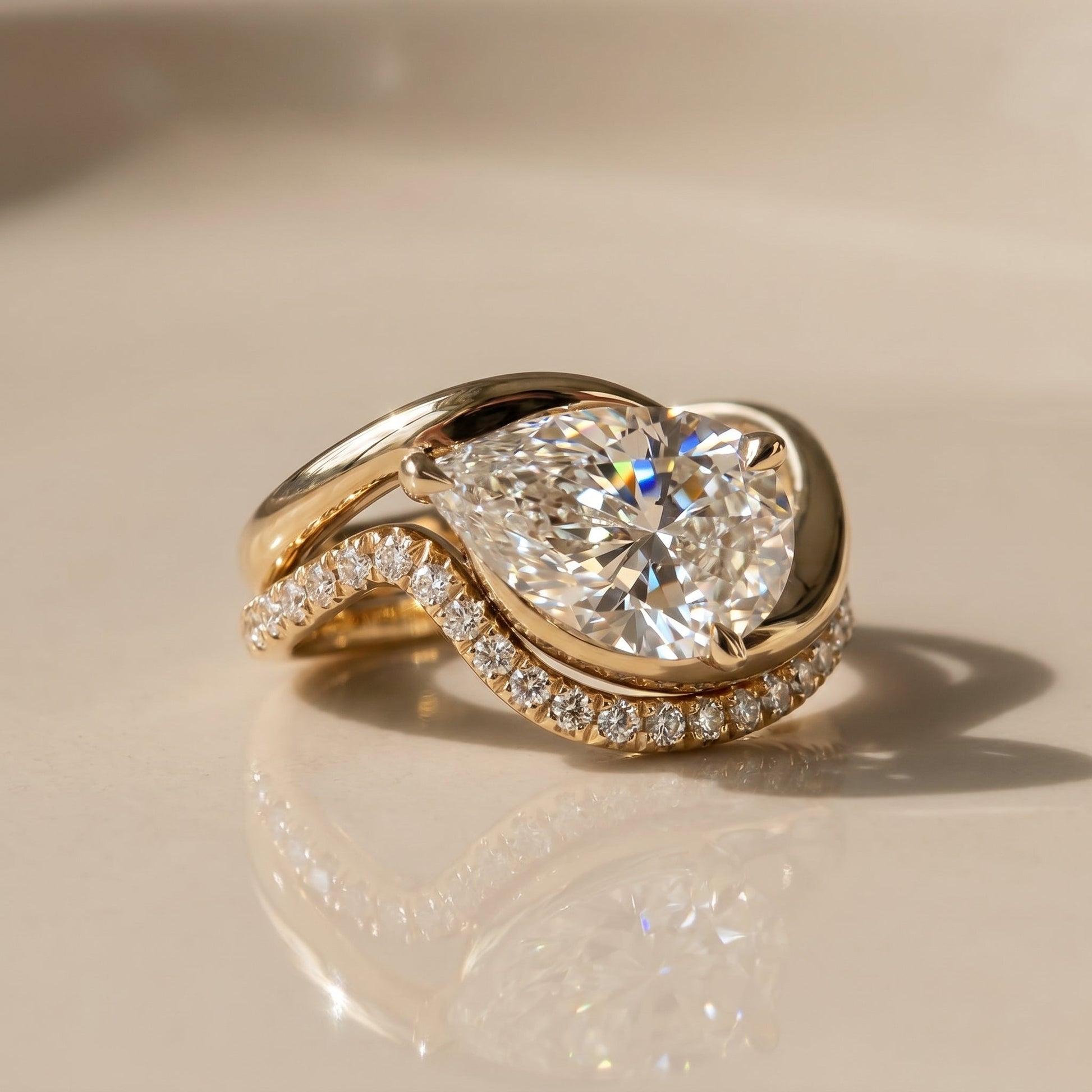 1.0 CT Round Solitaire Moissanite Diamond Bridal Ring Set