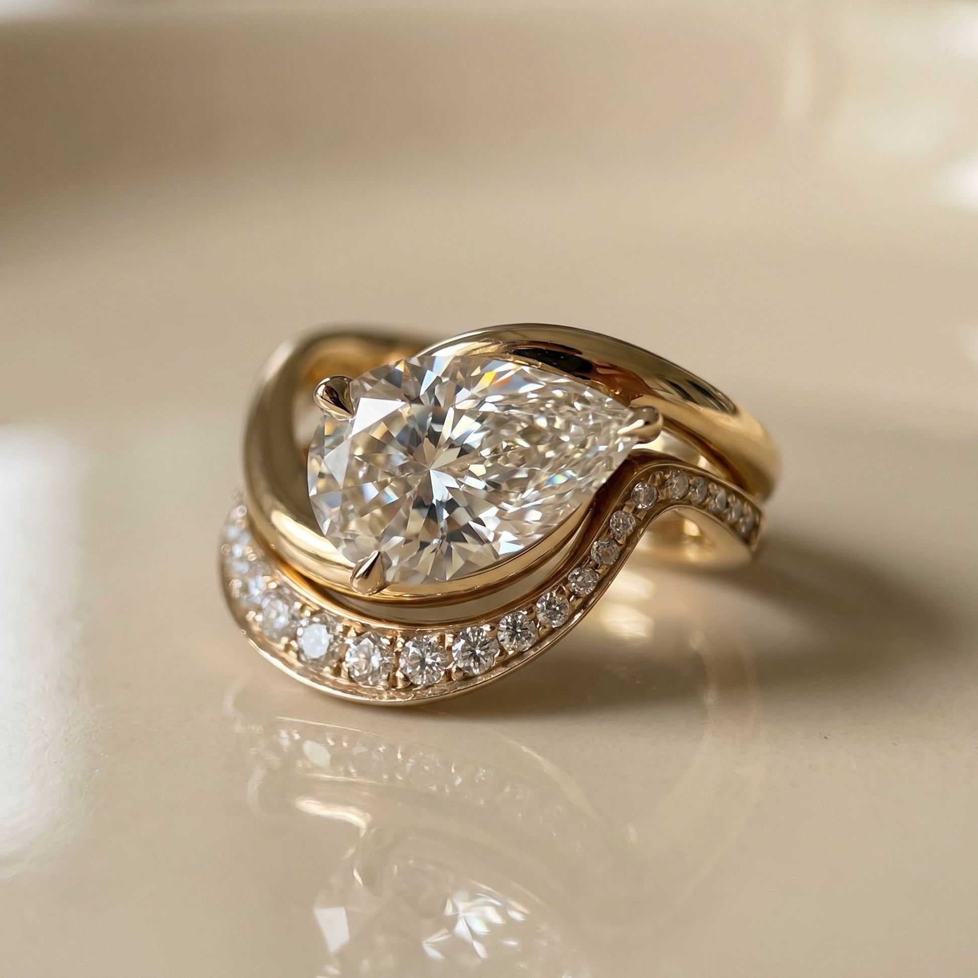 1.0 CT Round Solitaire Moissanite Diamond Bridal Ring Set
