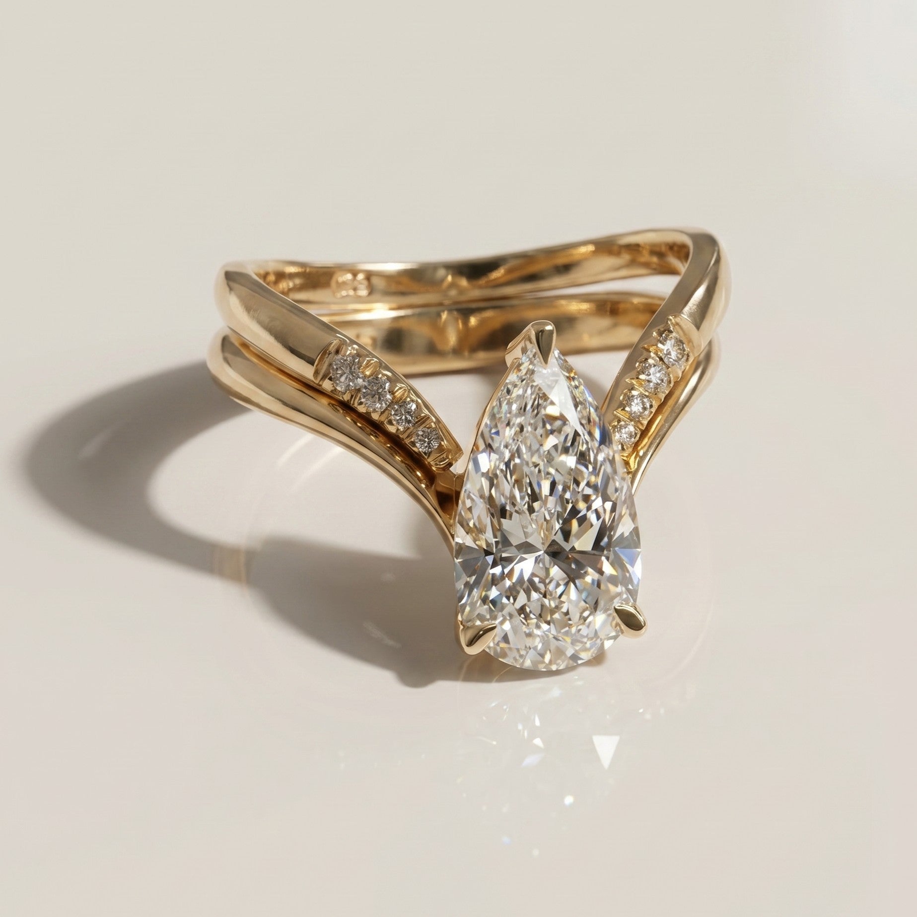 1.0 CT Round Solitaire Moissanite Diamond Bridal Ring Set