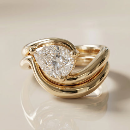 1.0 CT Round Solitaire Moissanite Diamond Bridal Ring Set