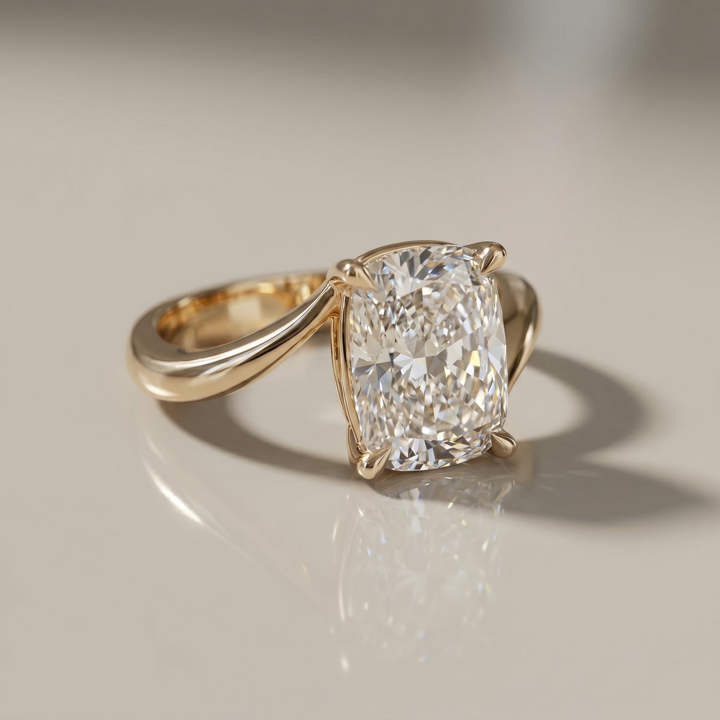 Oval Solitaire Engagement Ring – 2 CT Moissanite Diamond