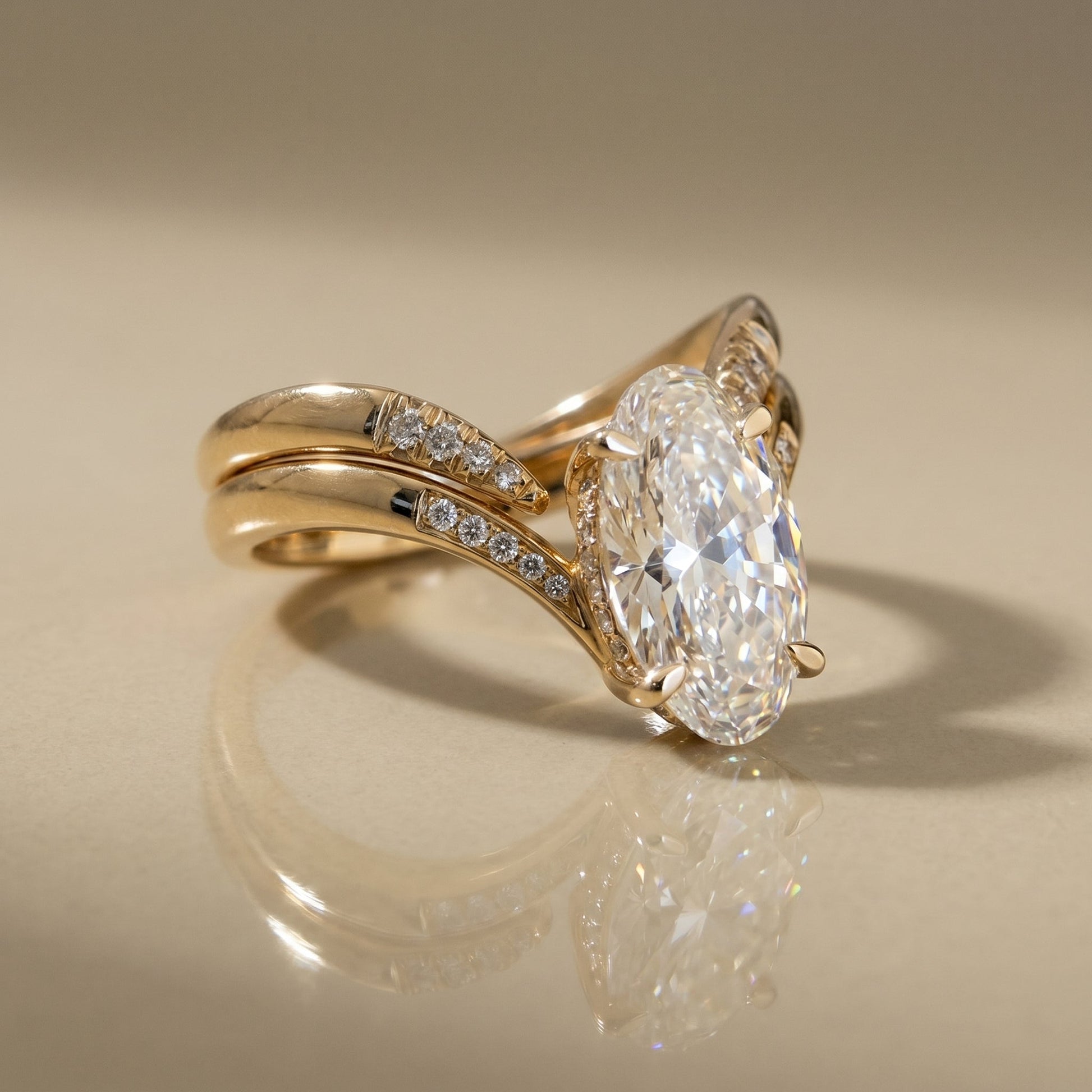 1.0 CT Round Solitaire Moissanite Diamond Bridal Ring Set