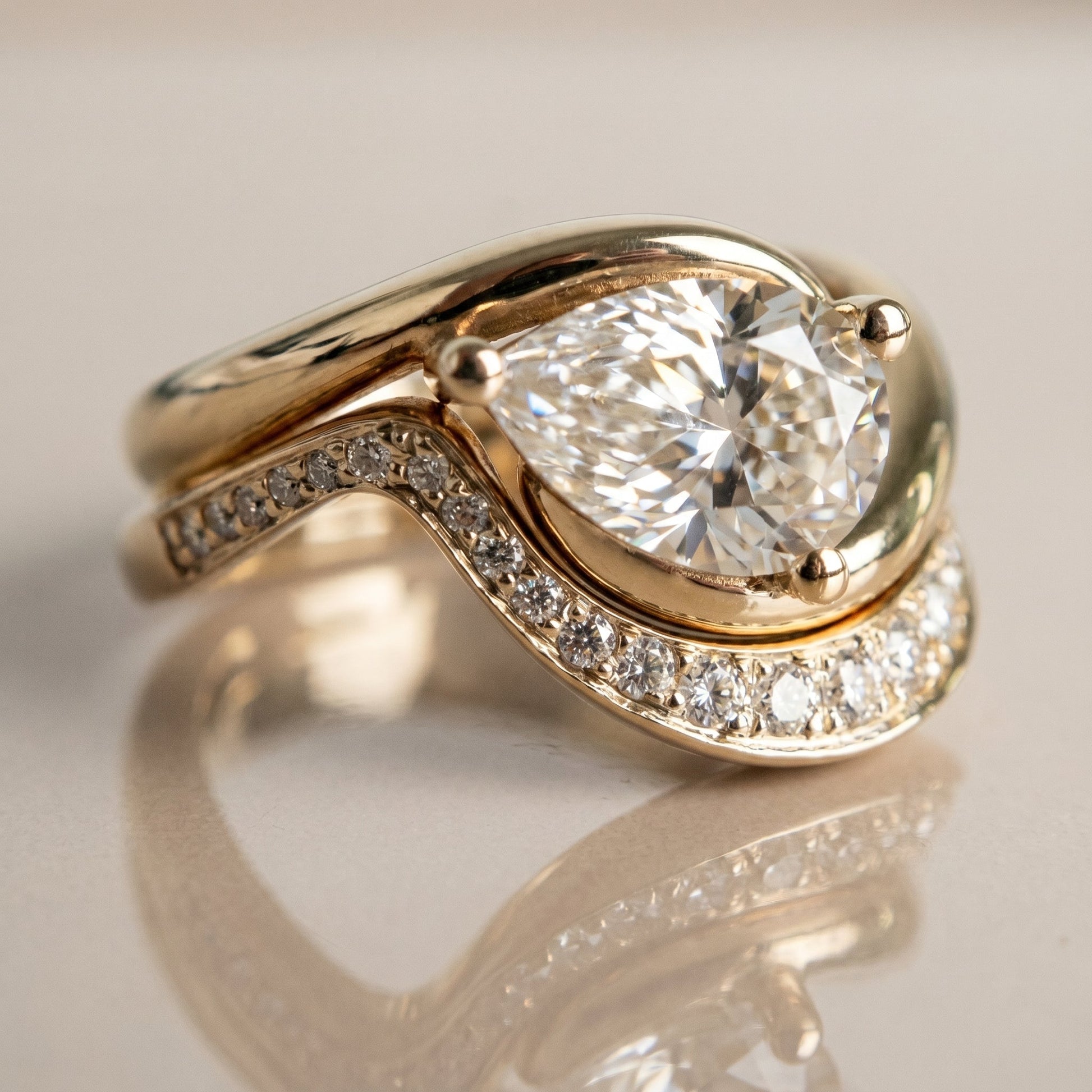 1.0 CT Round Solitaire Moissanite Diamond Bridal Ring Set