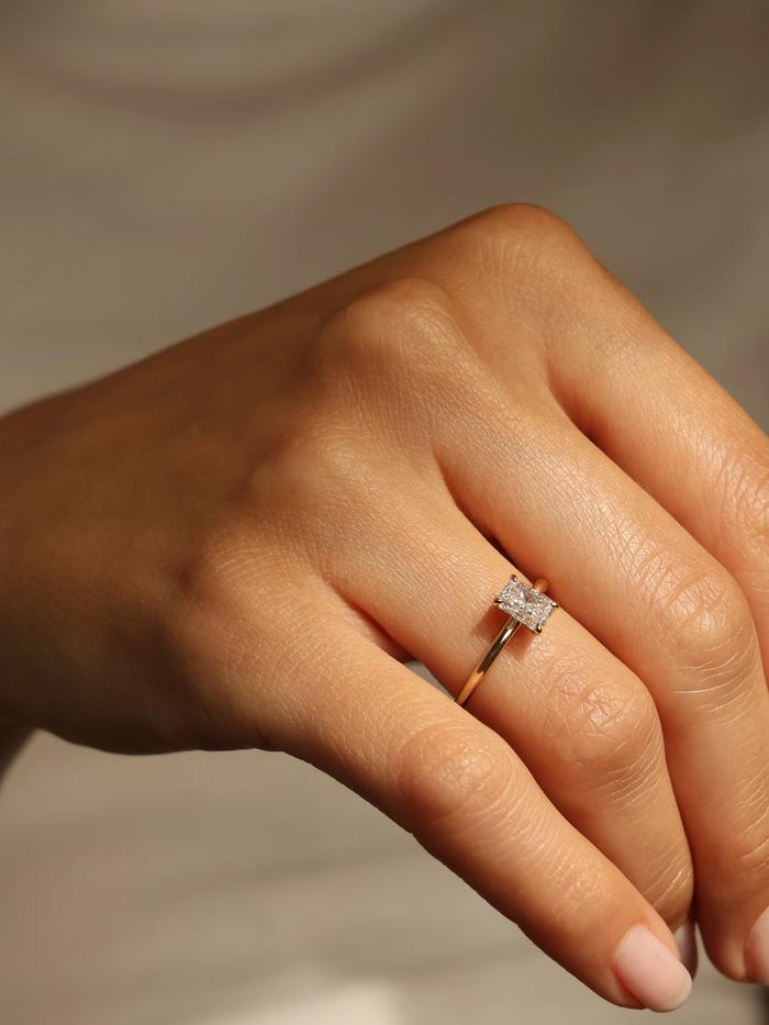 Marquise Cut Cluster Styled Lab Grown Diamond Engagement Ring