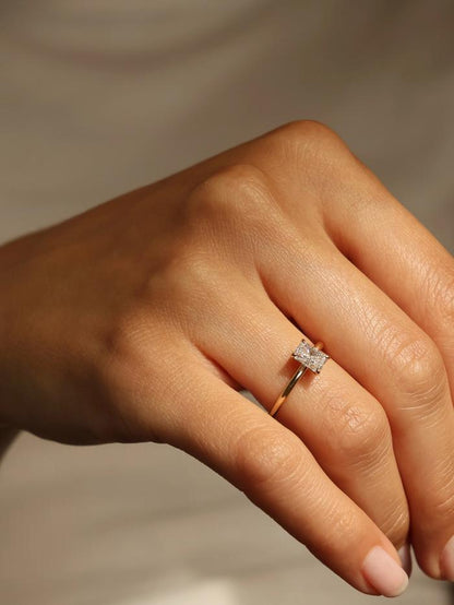 Marquise Cut Cluster Styled Lab Grown Diamond Engagement Ring