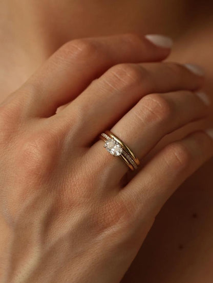 Marquise Cut Cluster Styled Lab Grown Diamond Engagement Ring