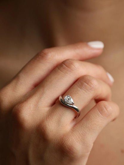 Marquise Cut Cluster Styled Lab Grown Diamond Engagement Ring
