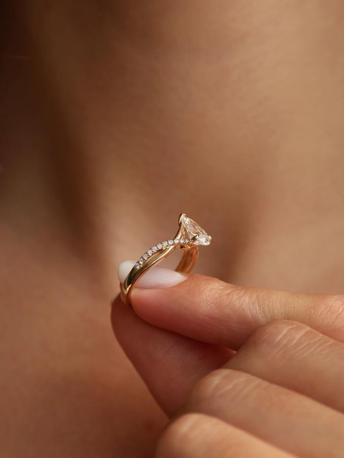Marquise Cut Cluster Styled Lab Grown Diamond Engagement Ring