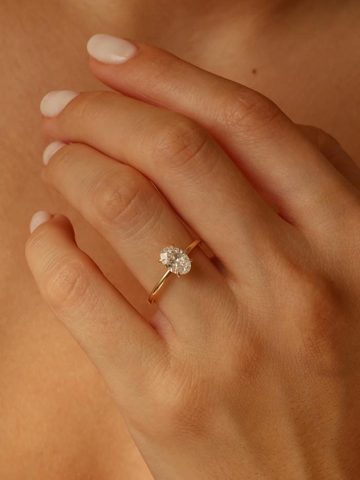 Marquise Cut Cluster Styled Lab Grown Diamond Engagement Ring