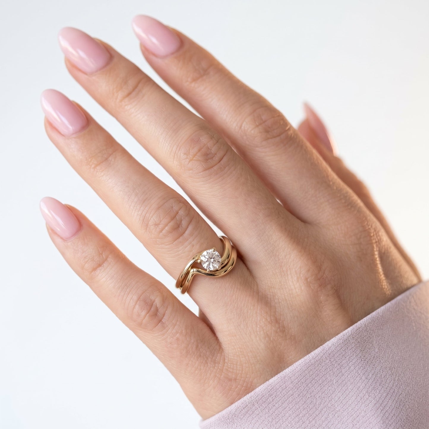 1.0 CT Round Solitaire Moissanite Diamond Bridal Ring Set