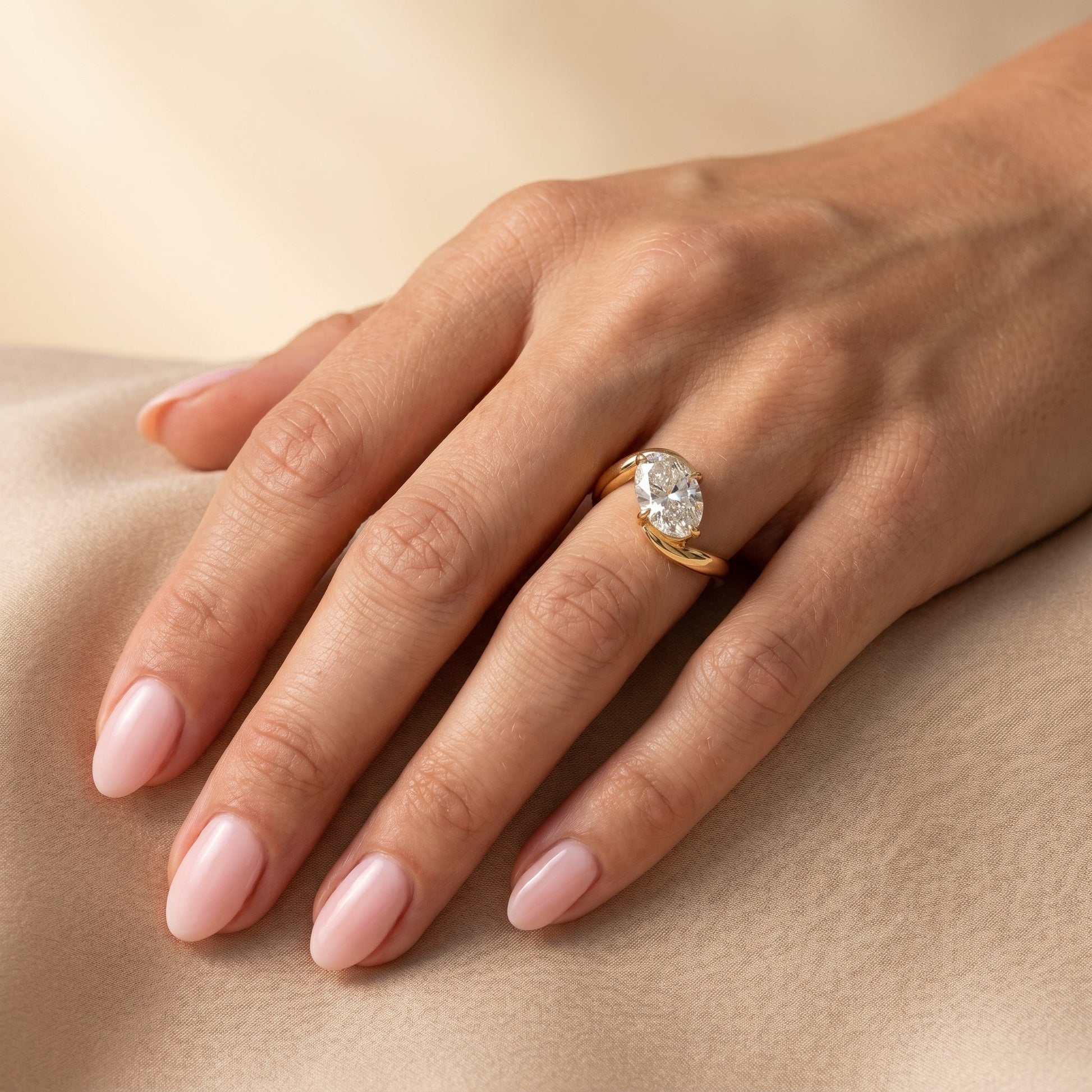 Oval Solitaire Engagement Ring – 2 CT Moissanite Diamond