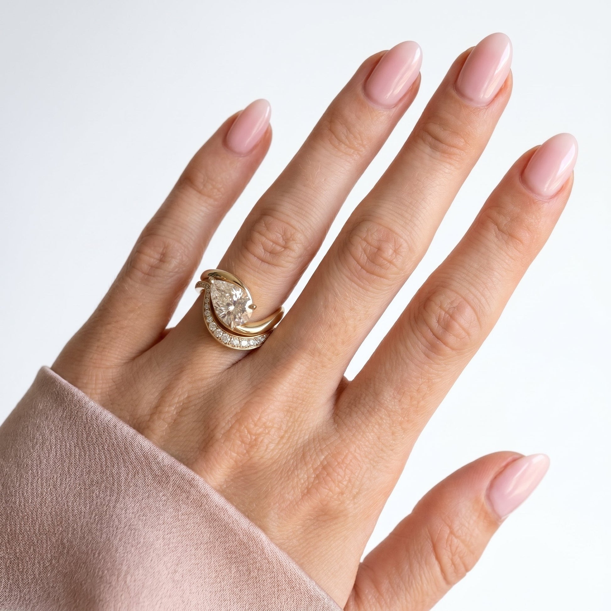 1.0 CT Round Solitaire Moissanite Diamond Bridal Ring Set