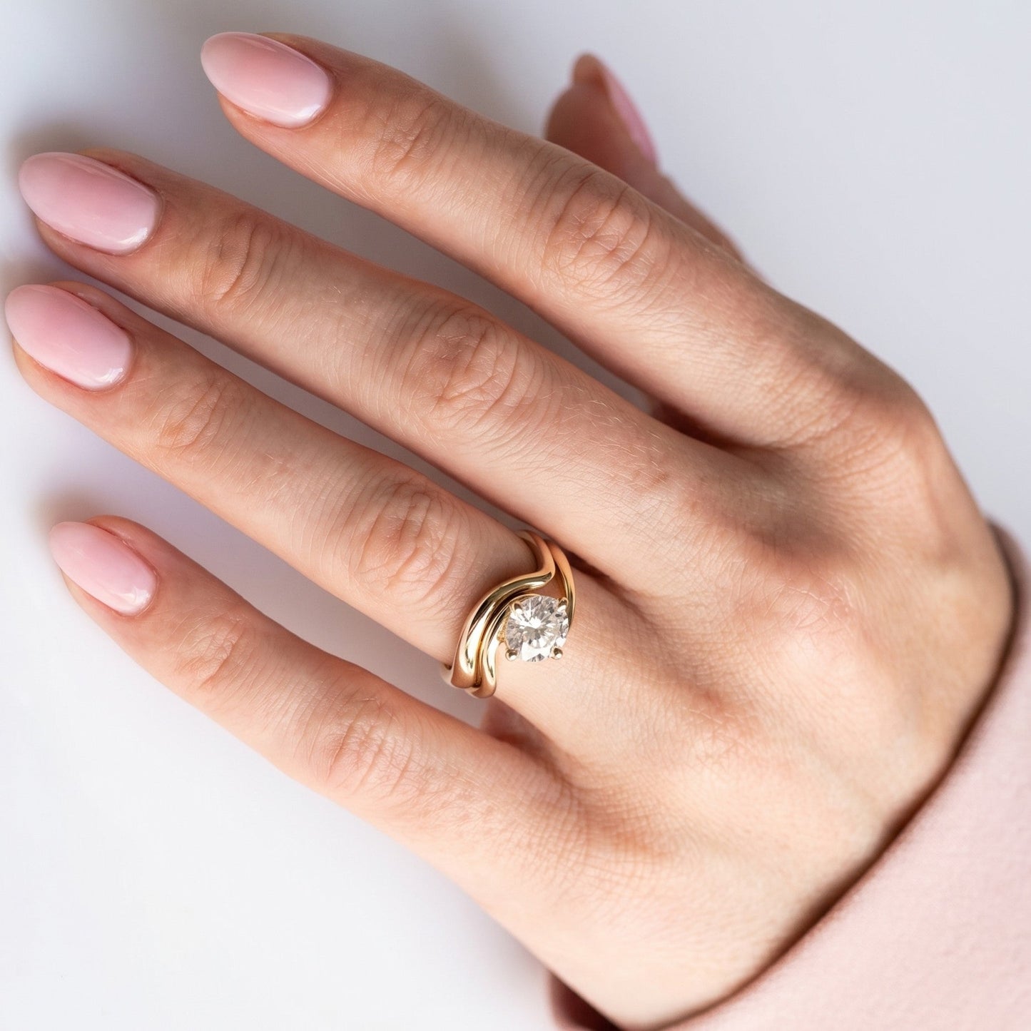 1.0 CT Round Solitaire Moissanite Diamond Bridal Ring Set