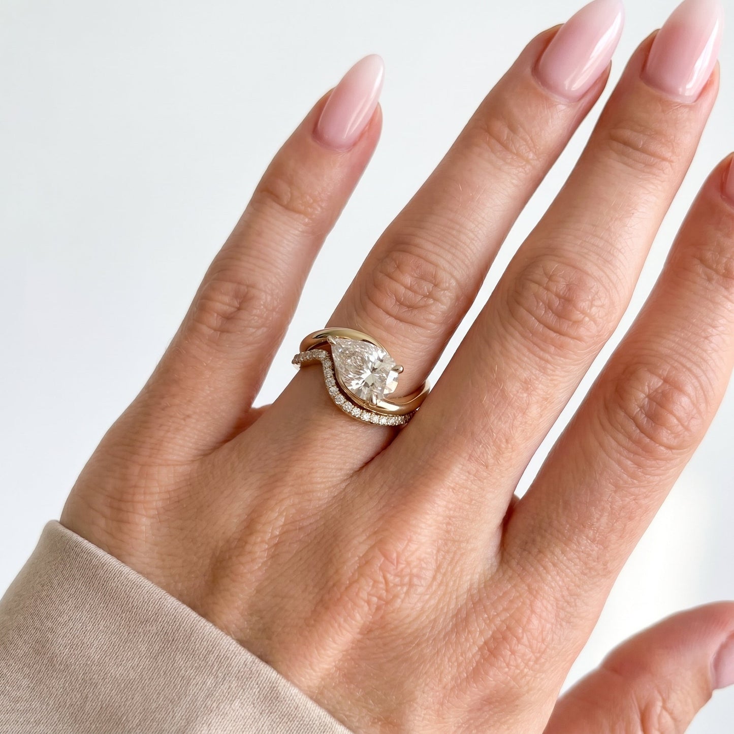 1.0 CT Round Solitaire Moissanite Diamond Bridal Ring Set