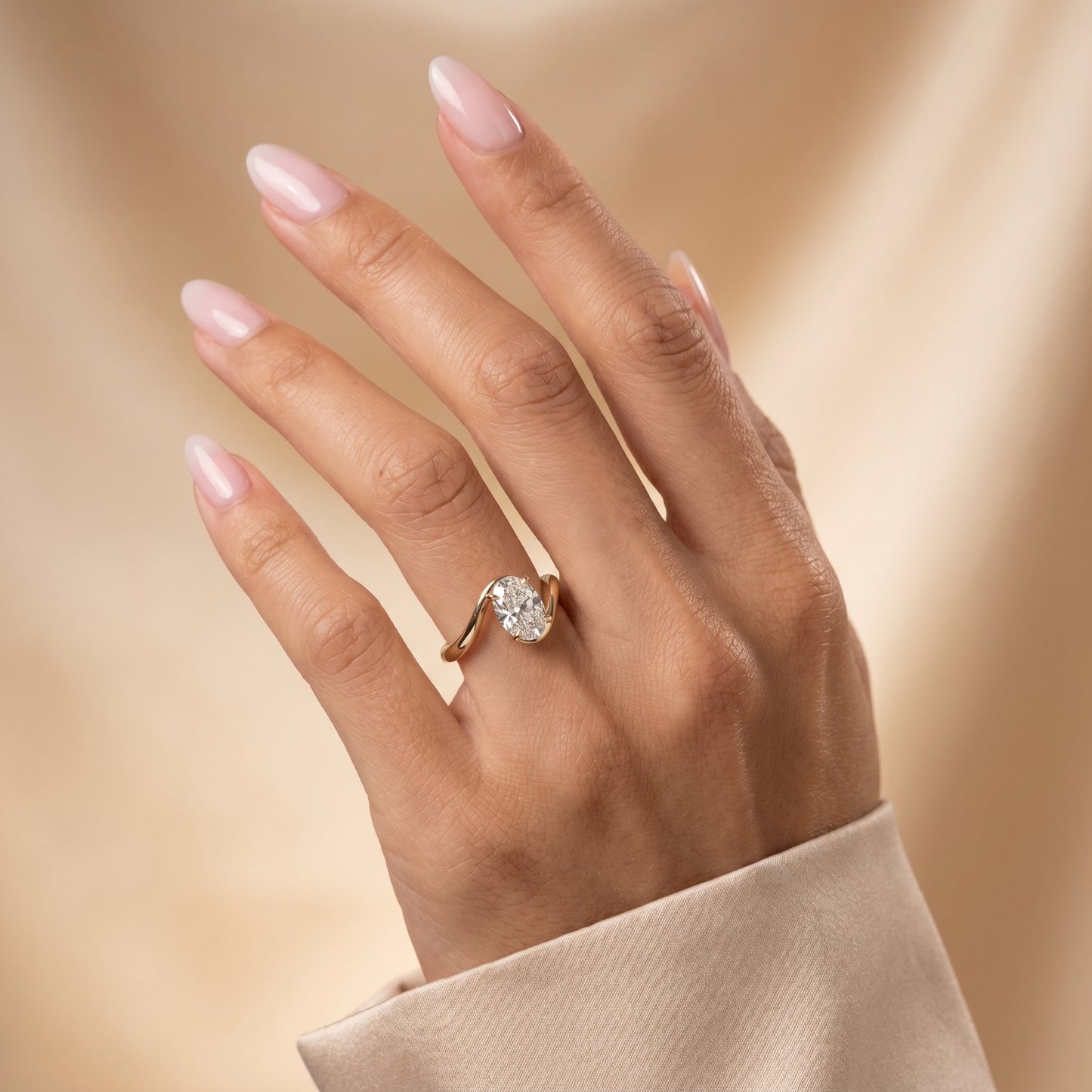 Oval Solitaire Engagement Ring – 2 CT Moissanite Diamond