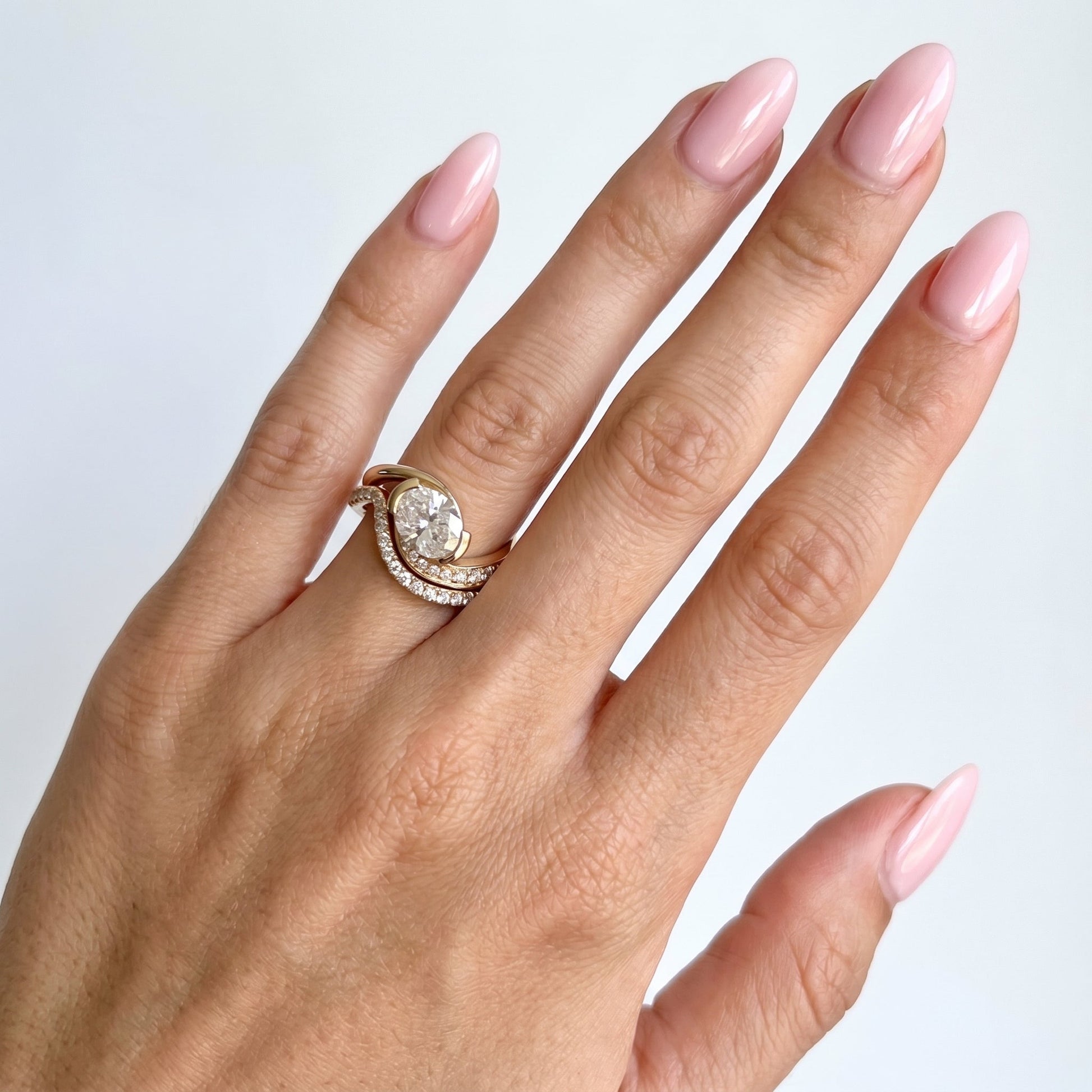 1.0 CT Round Solitaire Moissanite Diamond Bridal Ring Set
