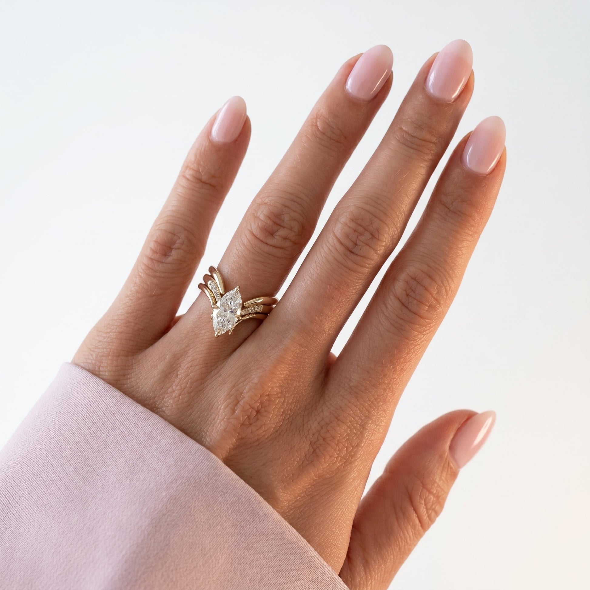 1.0 CT Round Solitaire Moissanite Diamond Bridal Ring Set