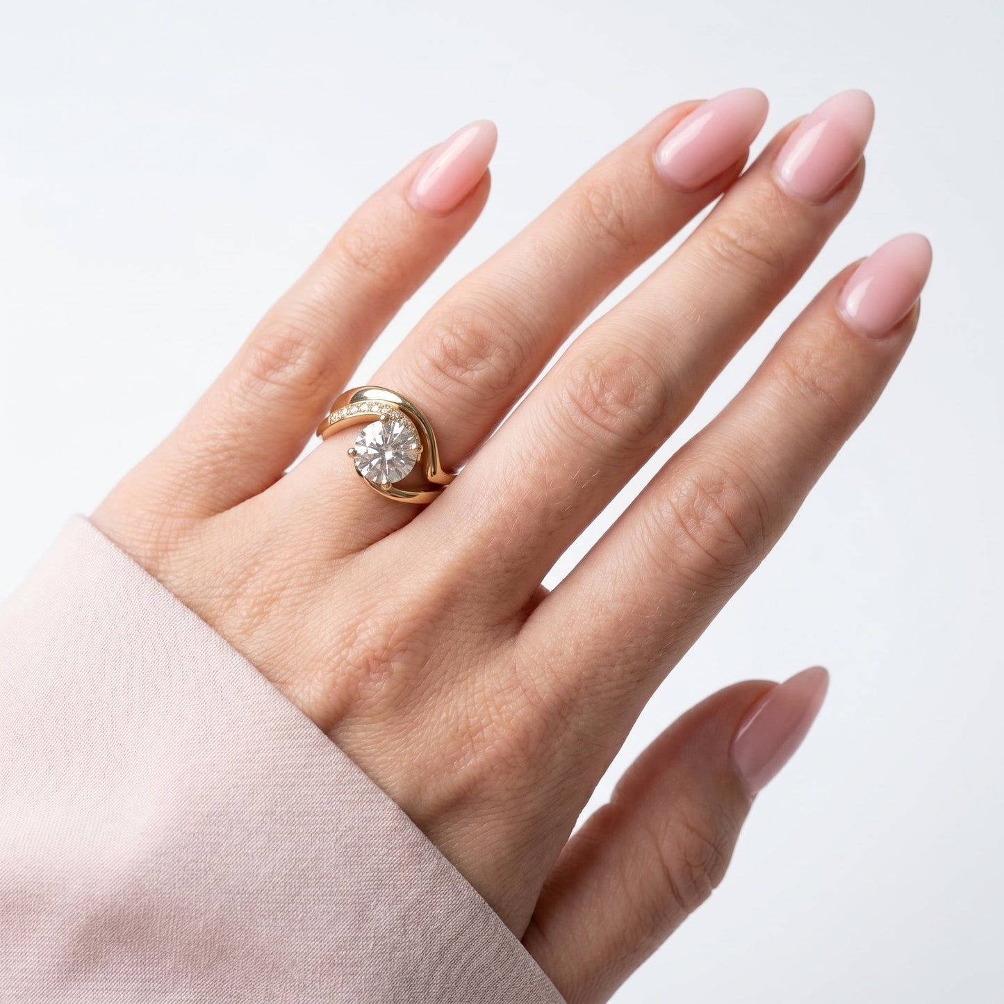 1.0 CT Round Solitaire Moissanite Diamond Bridal Ring Set
