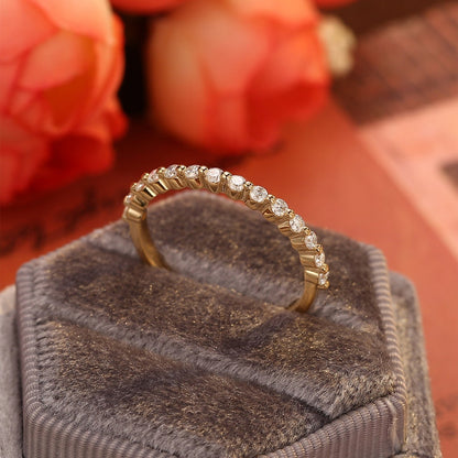 0.2 TCW Round Cut Pave Moissanite Bridal Wedding Band 2