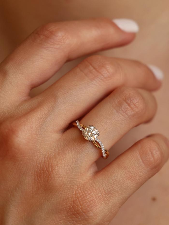 Marquise Cut Cluster Styled Lab Grown Diamond Engagement Ring