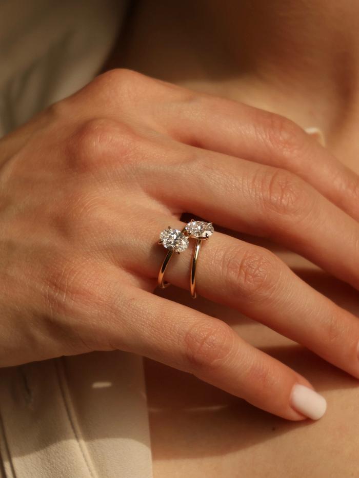 Marquise Cut Cluster Styled Lab Grown Diamond Engagement Ring
