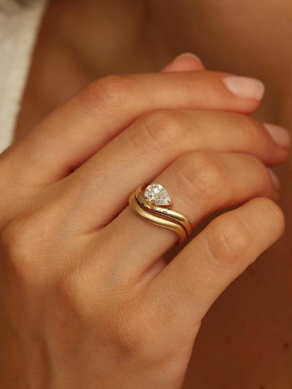 Marquise Cut Cluster Styled Lab Grown Wedding Band