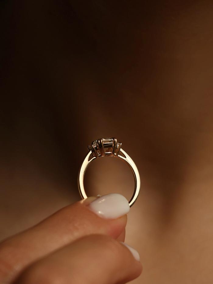 Marquise Cut Cluster Styled Lab Grown Diamond Engagement Ring