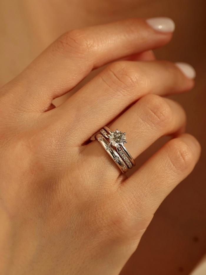 Marquise Cut Cluster Styled Lab Grown Diamond Engagement Ring