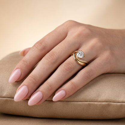 1.0 CT Round Solitaire Moissanite Diamond Bridal Ring Set