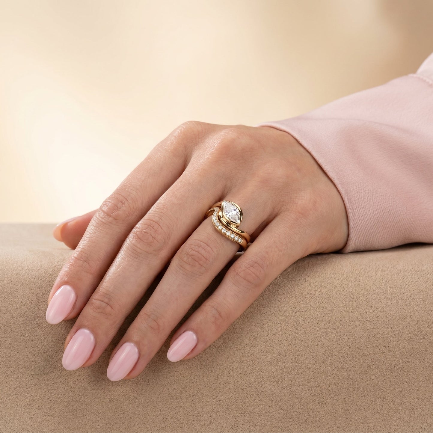 1.0 CT Round Solitaire Moissanite Diamond Bridal Ring Set