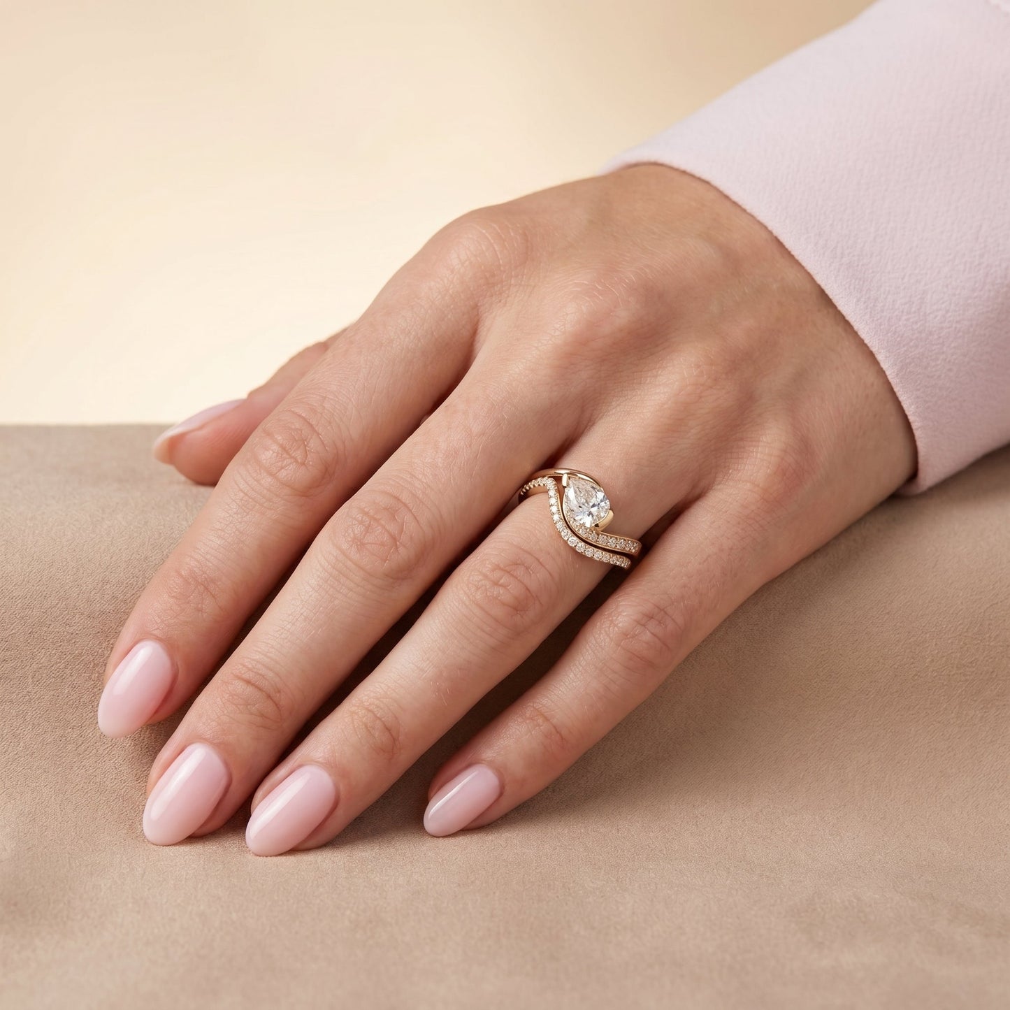1.0 CT Round Solitaire Moissanite Diamond Bridal Ring Set