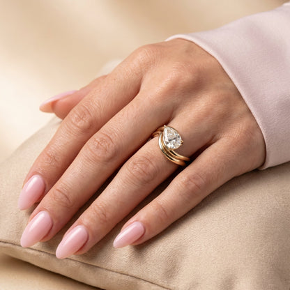 1.0 CT Round Solitaire Moissanite Diamond Bridal Ring Set