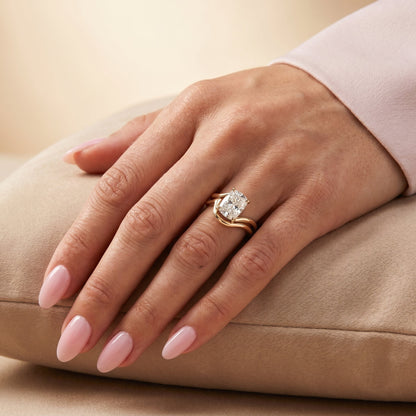 1.0 CT Round Solitaire Moissanite Diamond Bridal Ring Set