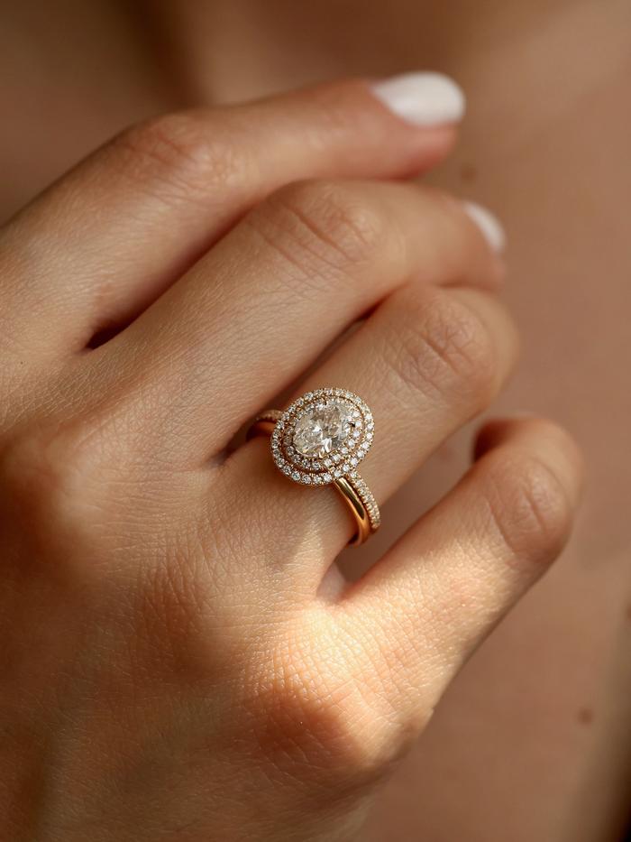 Marquise Cut Cluster Styled Lab Grown Diamond Engagement Ring