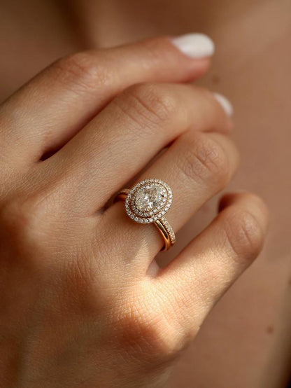 Marquise Cut Cluster Styled Lab Grown Diamond Engagement Ring