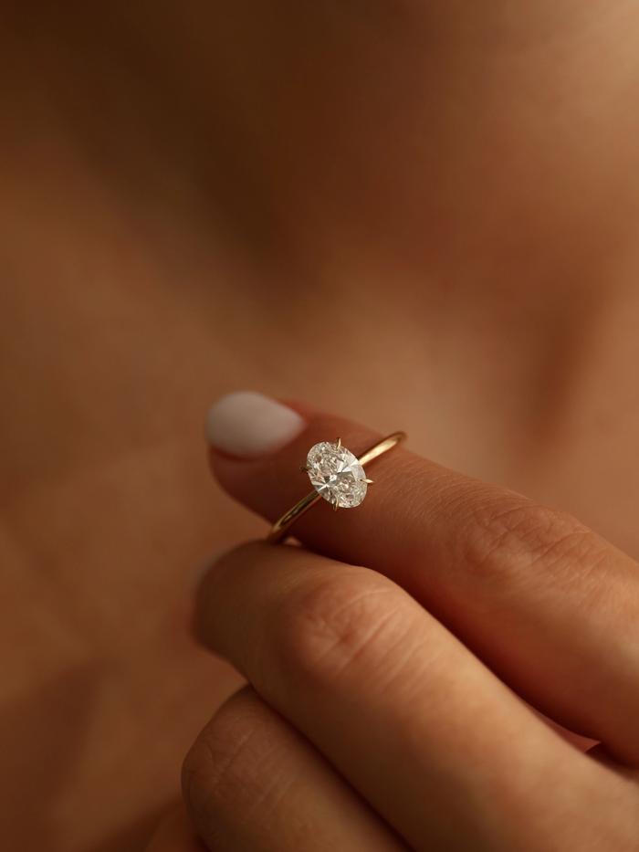 Marquise Cut Cluster Styled Lab Grown Diamond Engagement Ring