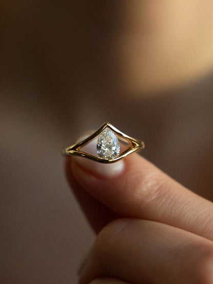Marquise Cut Cluster Styled Lab Grown Diamond Engagement Ring