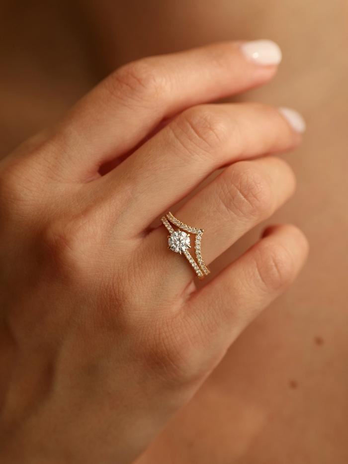 Marquise Cut Cluster Styled Lab Grown Diamond Engagement Ring