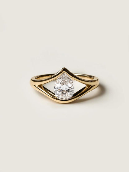 Marquise Cut Cluster Styled Lab Grown Diamond Engagement Ring