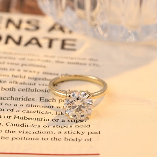 Stunning 3.0 CT Round Moissanite Engagement Ring with Solitaire Design 1