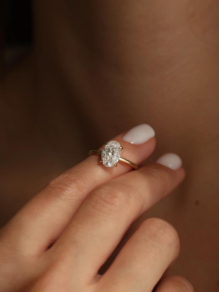 Marquise Cut Cluster Styled Lab Grown Diamond Engagement Ring