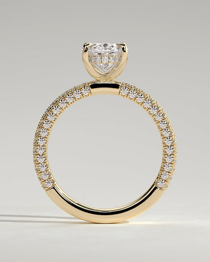 Round Halo, Pave & Split Shank Engagement Ring – 1.93 CT Lab Grown Diamond